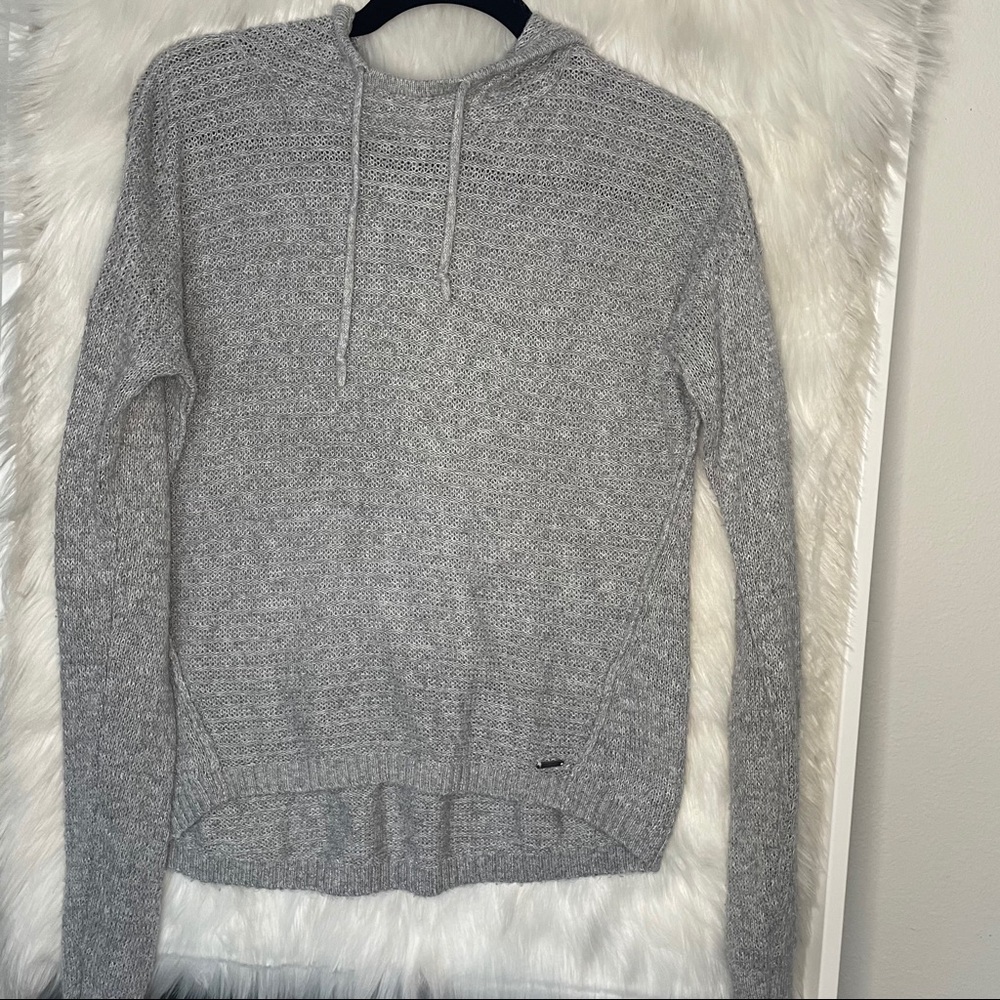 Abercrombie and fitch grey waffle knit hoodie S